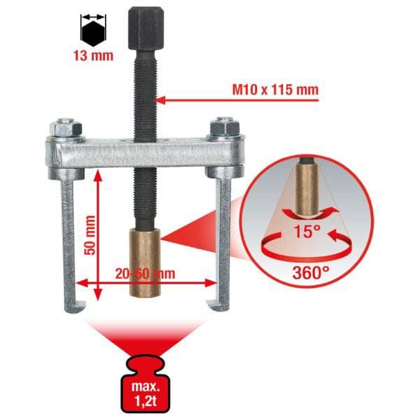 KS TOOLS Extracteur, bras d'essuie-glace 700.1189