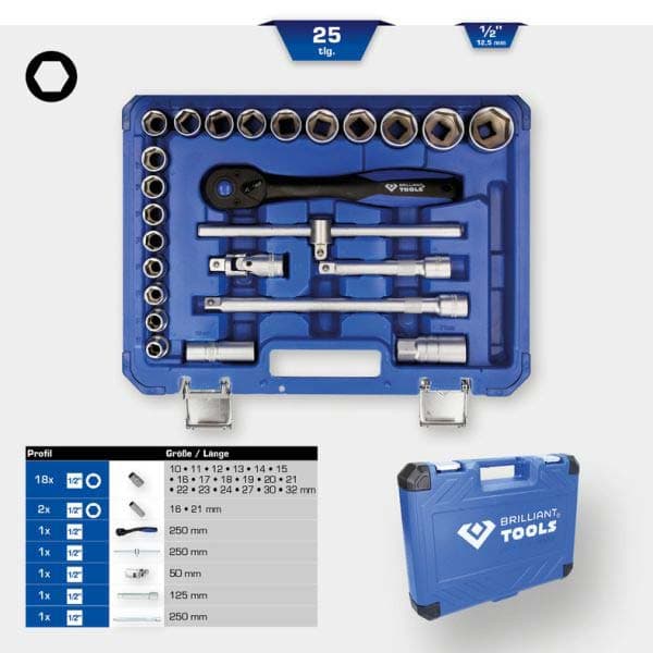 KS TOOLS Kit de clés à douille BT022025