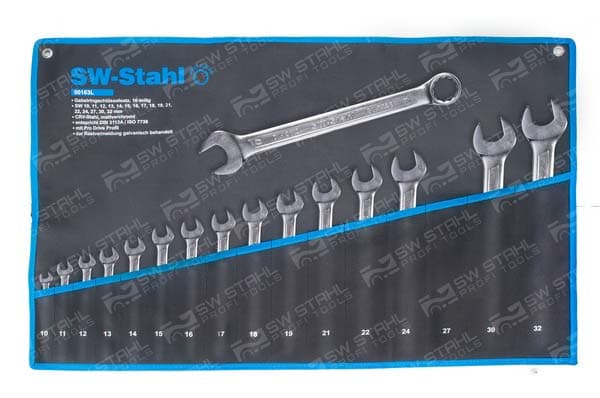 SW-Stahl Kit de clés polygonales et de clés à fourches 00163L