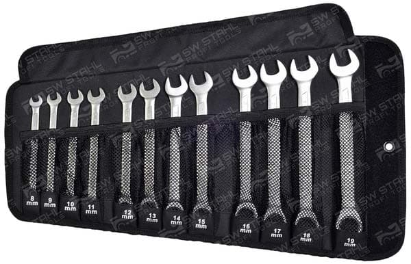 SW-Stahl Kit de clés à fourche et polygonale à cliquet 03510L