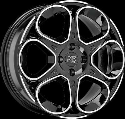 Jante MSW 83 GLOSS BLACK FULL POLISHED 7.0x17 4x108 ET38