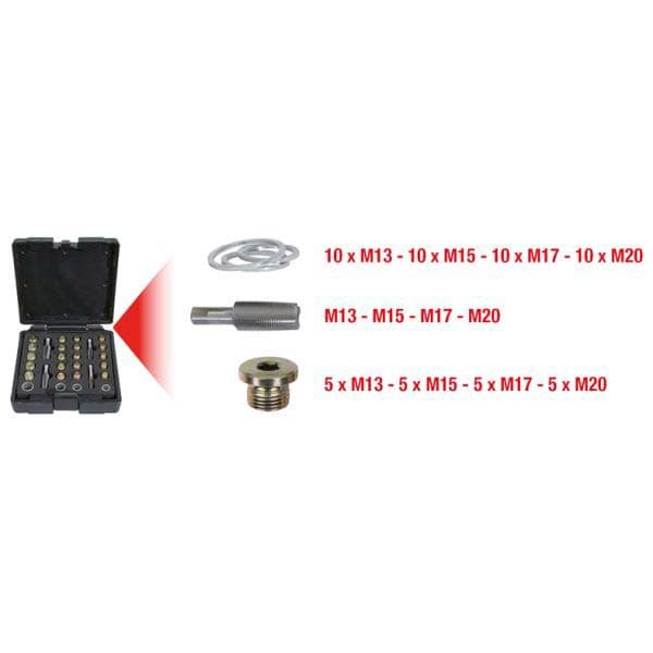 KS TOOLS Kit de réparation, filetage des vis de vidange d'huile 150.1450